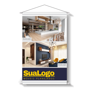 Banner 150x100 Lona 440g Brilho 150x100cm 4x0  Madeira e Cordinha 