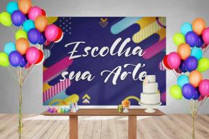 Painel de Festa Lona 280g 80x120cm    material Leve e resistente, pode usar em ambiente externo ou interno.